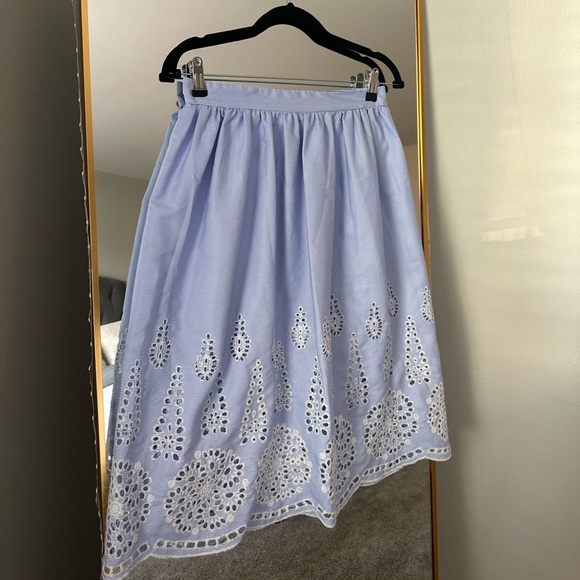 H&M Skirts Hm Blue Midi Skirt Poshmark